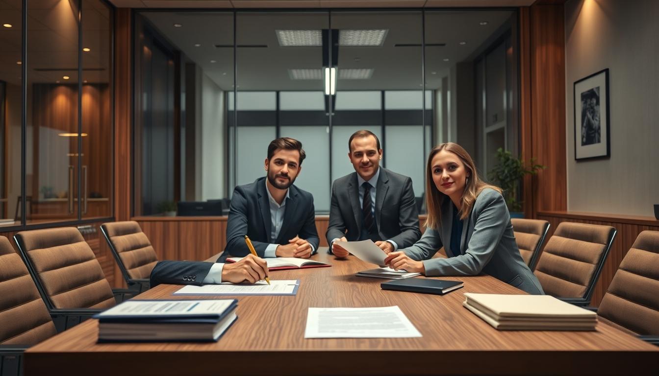 Family reviewing legal documents